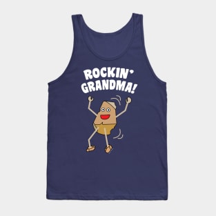 Rockin' Grandma White Text Tank Top